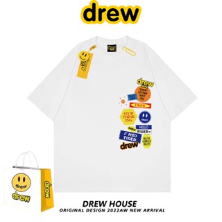 A2/drew house ผ้าฝ้ายบริสุทธิ์รับฤดูร้อนด้วยผ้าฝ้ายธรรมดาลายดอกไม้ลายดอกไม้แบบสั้น ๆ ระบายเหงื่อกับเสื้อยืดแขนกุดครึ่งท่อน