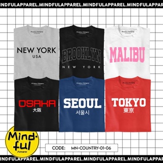 MINIMAL COUNTRY GRAPHIC TEES PRINTS | MINDFUL APPAREL T-SHIRT_02