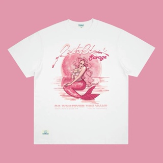 เสื้อยืดแขนสั้นRichBlack T-shirt pink mermaidS-5XL