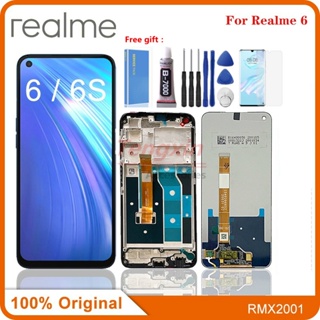 อะไหล่หน้าจอสัมผัส LCD 6.5 นิ้ว สําหรับ OPPO Realme 6S RMX2002 Realme 6 RMX2001