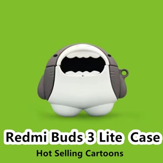 【จัดส่งรวดเร็ว】เคสหูฟัง แบบนิ่ม ลายการ์ตูนฉลาม สําหรับ Redmi Buds 3 Lite Redmi Buds 3 Lite