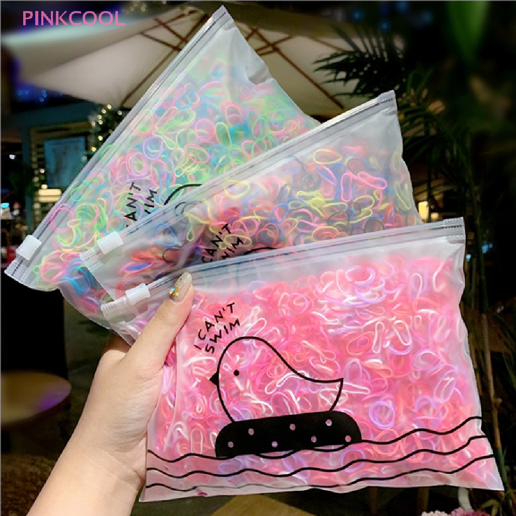 pinkcool-ยางรัดผม-แบบยืดหยุ่น-หลากสี-สําหรับเด็กผู้หญิง-1000-ชิ้น