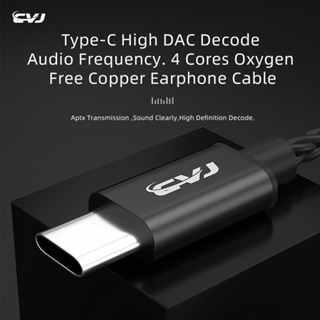 Cvj-v6 TYPEC HD DAC Lossless ชุดหูฟังสายเคเบิ้ล Aptx อุปกรณ์เสริม สําหรับ TRN KZ