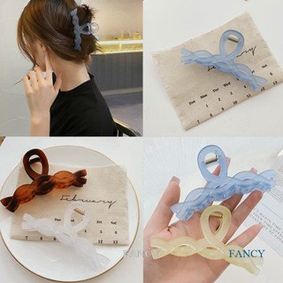 Fancy กิ๊บติดผมอะคริลิคใส รูปกรงเล็บปลาฉลาม ขนาดใหญ่ สีสันสดใส เครื่องประดับผม แฟชั่นสําหรับผู้หญิง