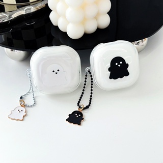 For Samsung Galaxy Buds2 Pro Case Cartoon Ghost Pendant Samsung Galaxy Buds2 Transparent Soft Case Cute Samsung Buds Pro Buds Live Cover Shockproof Case Protective Cover Samsung Buds2 Pro Soft Case