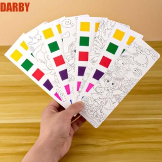 Darby Gouache หนังสือกราฟฟิตี เกมระบายสี หนังสือ Diy ที่คั่นหนังสือภาพ Gouache หนังสือภาพกราฟฟิตี กระดาษสีน้ํา พร้อมสี และแปรง สมุดวาดภาพ