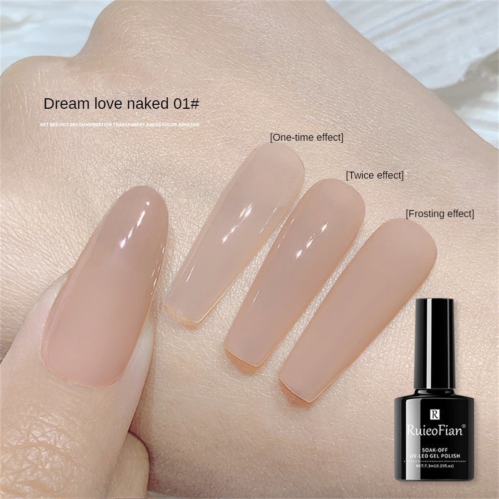 julystar-ruieo-fian-ice-สีนู้ดสีขาว-dream-naked-nail-salon-for-nail-polish-set-nude-nail-polish-ice-nail-polish