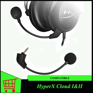 บูมไมโครโฟนเล่นเกม 3.5 มม. สีดํา แบบเปลี่ยน สําหรับ HyperX Cloud 2 Cloud I&amp;II Core Cloud Sliver