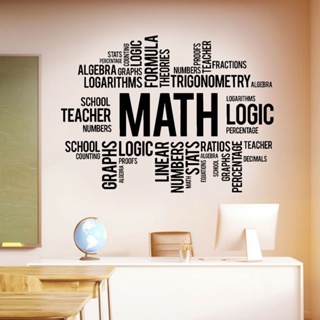 สติกเกอร์ไวนิล ลายคณิตศาสตร์ ก้อนเมฆ สําหรับติดตกแต่งผนังห้องเรียน ห้องเรียน โรงเรียน