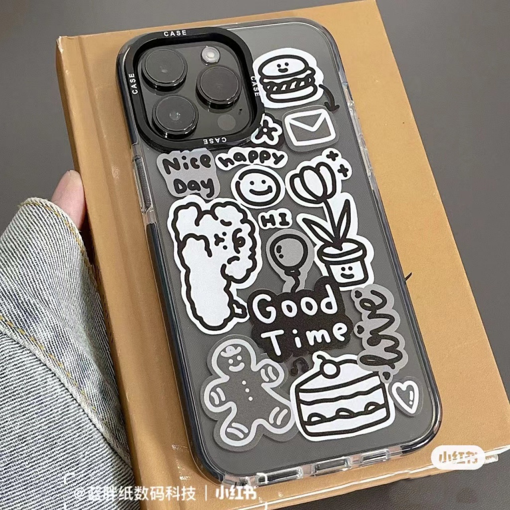 graffiti-cartoon-puppy-phone-case-for-iphone14-phone-case-for-iphone-13promax-transparent-xr-12-apple-11-drop-resistant-8p-drop-resistant-7