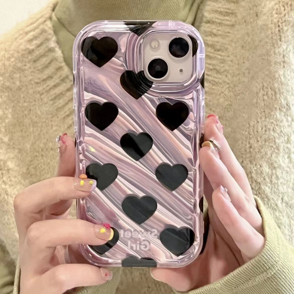 xs-xs7-เคสโทรศัพท์มือถือนิ่ม-กันกระแทก-ลายหัวใจ-สีดํา-สําหรับ-apple-11-xr14-pro13-12-8-x1ts