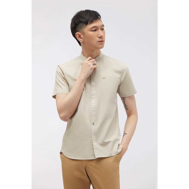 esp-เสื้อเชิ้ตแขนสั้นคอจีน-ผู้ชาย-สีกากี-stand-collar-short-sleeve-shirt-3648