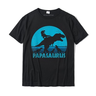 [พร้อมส่ง] เสื้อยืดลําลอง แขนสั้น พิมพ์ลาย Papasaurus 4 สไตล์วินเทจ เรโทร เรียบง่าย ของขวัญ สําหรับคุณพ่อ &amp;amp; เสื้อยืด