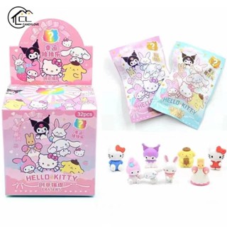 SANRIO สุ่ม 1 ชิ้น ยางลบดินสอ ลายสัตว์น่ารัก Kawaii Mymelody Kuromi Cinnamoroll ยางลบ เครื่องเขียนนักเรียน อุปกรณ์สํานักงาน โรงเรียน ยางลบ สําหรับเด็ก ของขวัญ