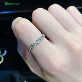 Bluevelvet แหวนทองแดง พลอยเทียม สีชมพู ปรับได้ เครื่องประดับแฟชั่น สําหรับผู้หญิง