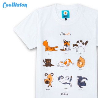 #Coollision เสื้อยืดสกรีนลาย แมวญี่ปุ่น  เสื้อลายแมว unisex