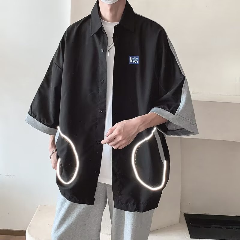 esea-เทรนด์เสื้อเชิ้ตผู้ชาย-เสื้อเชิ้ตแฟชั่นป๊อปสไตล์เกาหลีฤดูร้อน