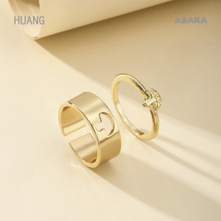 Asaka ชุดแหวนเปิด รูปเห็ดน่ารัก สไตล์วินเทจ แฟชั่นคู่รัก สําหรับผู้หญิง และผู้ชาย