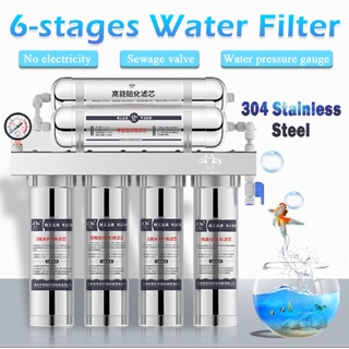 6-Stage Water Filters Stainless Steel Water Purifier Filter System Direct Drink Faucet Water Ultra-filter for Home