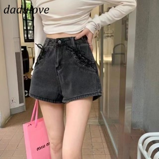 DaDulove💕 New American Ins High Street Strappy Denim Shorts Niche High Waist A- line Pants Large Size Hot Pants