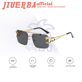 JIUERBA แว่นตากันแดด ป้องกันรังสียูวี UV400 กรอบโลหะ ทรงสี่เหลี่ยม สไตล์ยุโรป และอเมริกา แฟชั่นสําหรับผู้ชาย และผู้หญิง