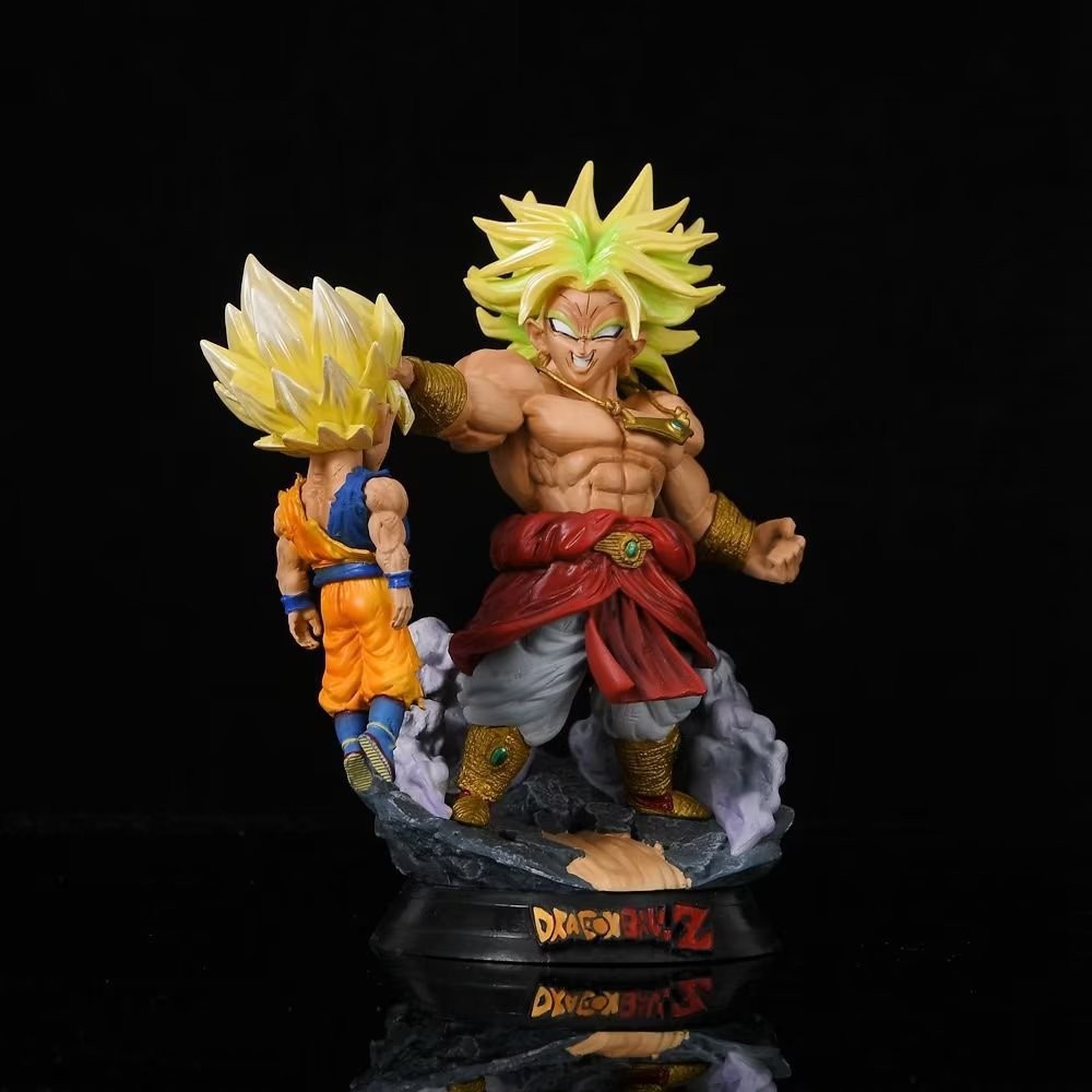 โมเดลฟิกเกอร์-fash-dragon-ball-broli-vs-son-goku-action-figure-q-version-super-saiyan-glowing-eyes-ของเล่นสําหรับเด็ก