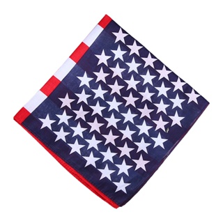 Rich2.br ผ้าพันคอ ทรงสี่เหลี่ยม พิมพ์ลายธงอเมริกัน ดาว กันลม สไตล์ฮิปฮอป แฟชั่น สําหรับทุกเพศ ทุกวัย