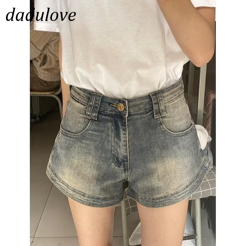 dadulove-new-american-ins-high-street-retro-denim-shorts-niche-high-waist-a-line-pants-large-size-hot-pants