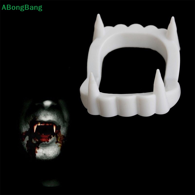 abongbang-ฟันปลอมแวมไพร์ซอมบี้-สีขาว-ของเล่นฮาโลวีน-10-ชิ้น
