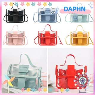 Daphs กระเป๋าสะพายไหล่ กระเป๋าถือ PVC สีแคนดี้ สําหรับสตรี