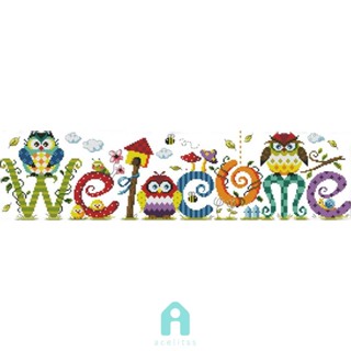 ชุดปักครอสสติตช์ 11CT ลาย Welcome DIY [Acelit.th]