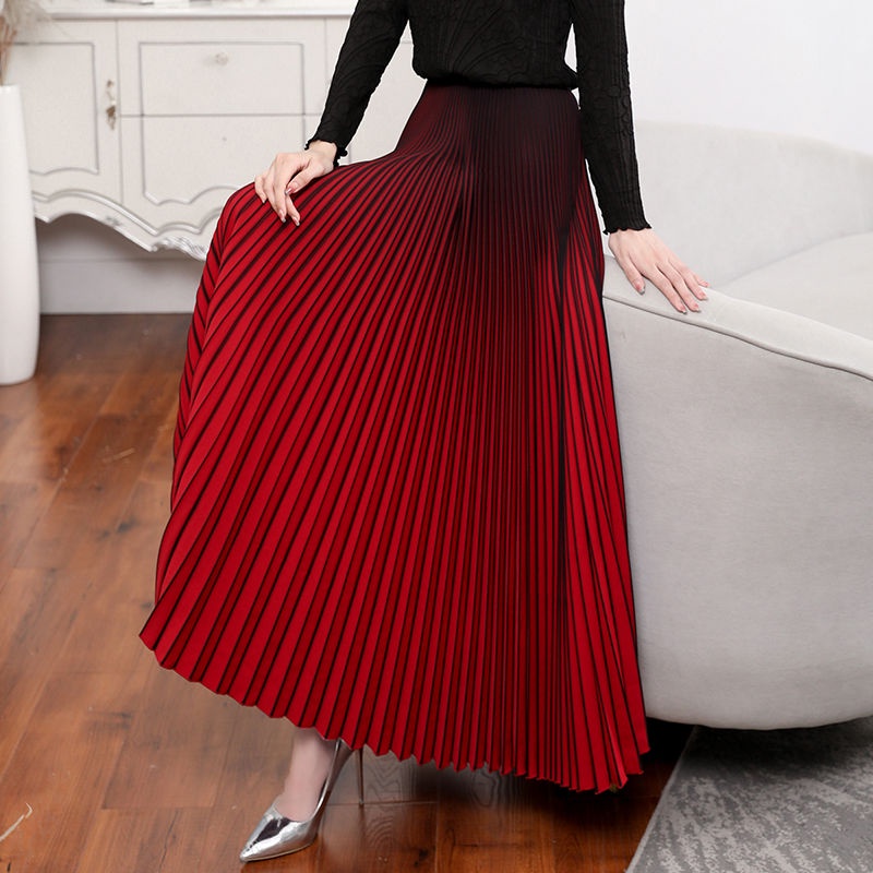 miyake-กระโปรงพลีท-ไล่โทนสี-ขนาดใหญ่-สไตล์ฝรั่งเศส-แฟชั่นฤดูใบไม้ร่วง-สําหรับผู้หญิง-2023