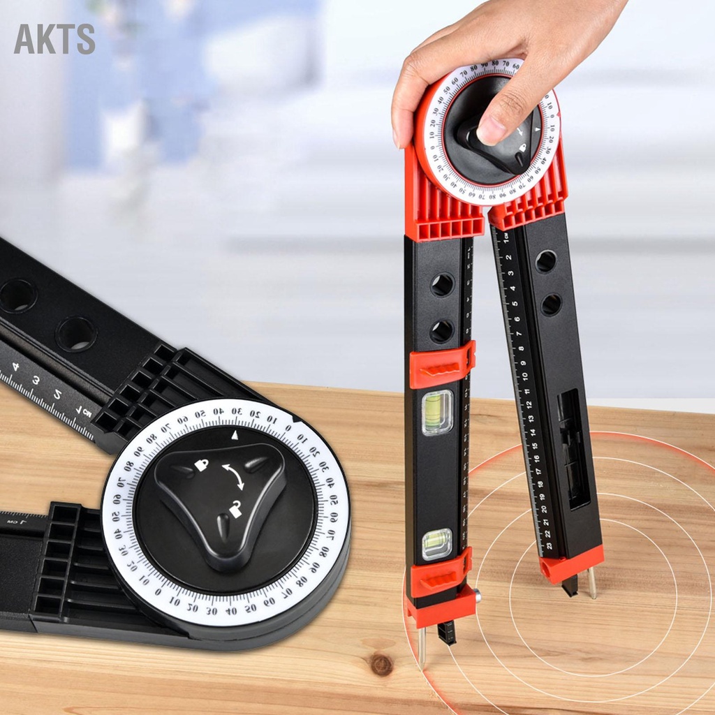 akts-mitre-saw-ไม้โปรแทรกเตอร์-เครื่องมือวัดมุมโลหะ-finder-gauge-cutting-guide-พร้อม-bubble-level