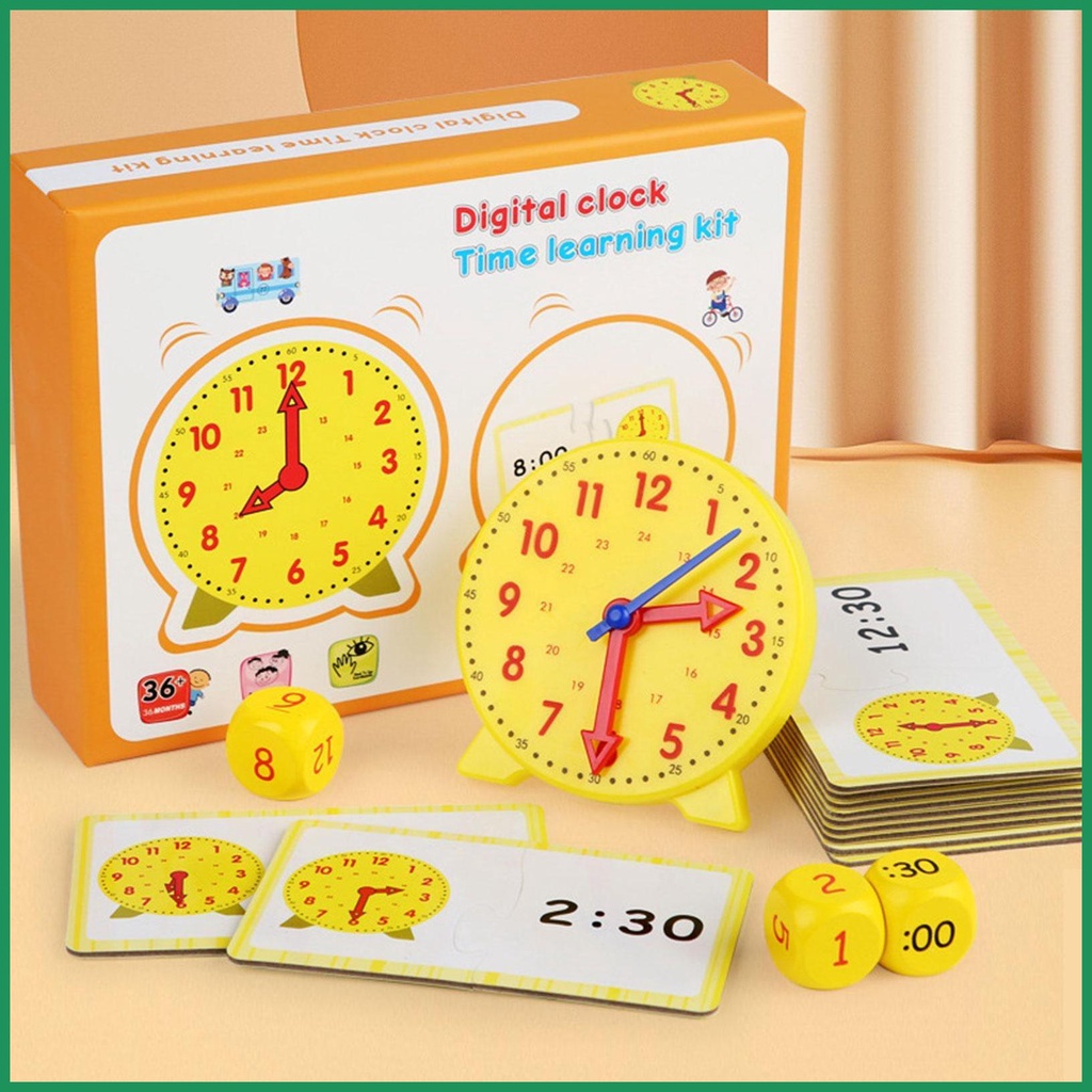 เด็ก-montessori-ทางปัญญานาฬิกาไม้ของเล่นนักเรียนก่อนวัยเรียนเรียนรู้นาฬิกาจับคู่เวลาช่วยสอน