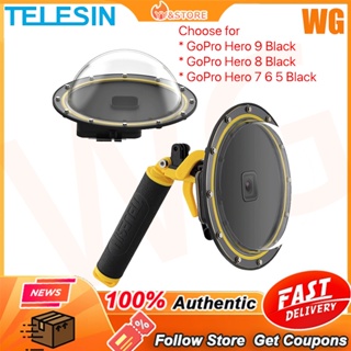 Telesin เคสโดมทริกเกอร์ 6 นิ้ว 30 เมตร กันน้ํา อุปกรณ์เสริม สําหรับ GoPro Hero 5 6 7 Black Hero 8 9 10 11