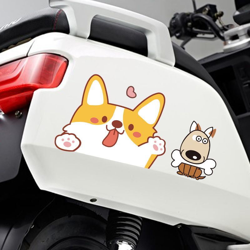 สติกเกอร์-ลายสุนัขชิบะอินุ-ป้องกันรอยขีดข่วน-สําหรับติดตกแต่งรถยนต์-รถจักรยานยนต์ไฟฟ้า-หมวกกันน็อค-แบตเตอรี่