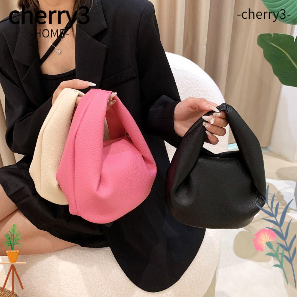 cherry3-กระเป๋าสะพายไหล่-หนัง-pu-ความจุขนาดใหญ่-สีพื้น-แฟชั่นสําหรับสตรี