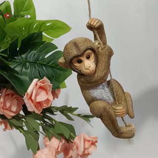 Abongbang รูปปั้นลิงปีนเขาเรซิ่น สําหรับตกแต่งสวน