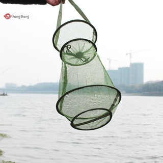 Abongbang กระชังตาข่ายดักปลา แบบผูกเชือก พกพาง่าย พับได้ สําหรับตกปลา 1 ชิ้น