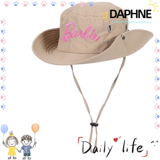 Daphne หมวกบังแดด ผ้าโพลีเอสเตอร์ ปักลายตัวอักษร สีสันสดใส สําหรับตุ๊กตาบาร์บี้ ชาวประมง กลางแจ้ง