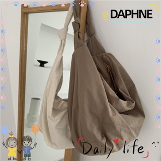 Daphne กระเป๋าสะพายไหล่ ผ้าไนล่อน น้ําหนักเบา จุของได้เยอะ สีพื้น สไตล์เรโทร สําหรับผู้หญิง
