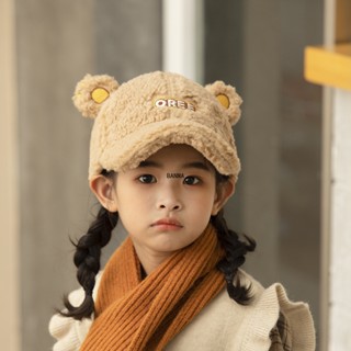หมวกเบสบอล ผ้าขนแกะหนา ปักลายตัวอักษร OREE สําหรับเด็ก (อายุ 3-10 ปี)