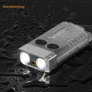 [Domybestshop.th] พวงกุญแจไฟฉายฉุกเฉิน EDC ชาร์จ USB สําหรับตั้งแคมป์ 10-1 ชิ้น