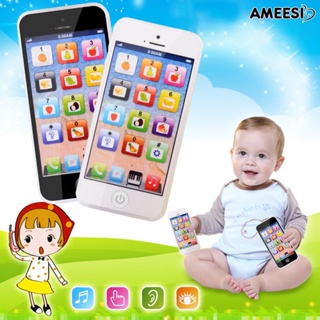 Ameesi โทรศัพท์มือถือของเล่น พร้อมไฟ เสียงใส เอฟเฟกต์พลาสติก โทรศัพท์มือถือเด็ก ของเล่นเด็กวัยหัดเดิน เครื่องนิทาน สําหรับเด็กอนุบาล 1 ชุด