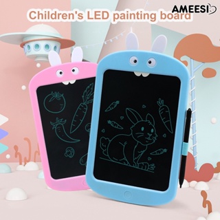 Ameesi บอร์ดวาดภาพ LED ลบได้ เขียนลื่น โหมดล็อคหน้าจอ ลายกระต่ายน่ารัก ABS 8.5 นิ้ว หน้าจอ LCD สําหรับเด็ก