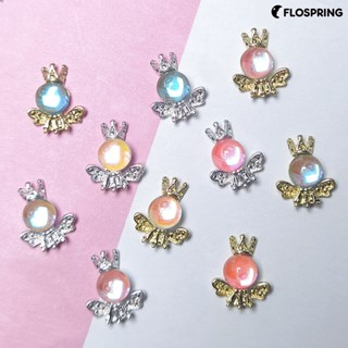 Flospring มงกุฎอัลลอย พลอยเทียม สําหรับตกแต่งเล็บ DIY 10 ชิ้น