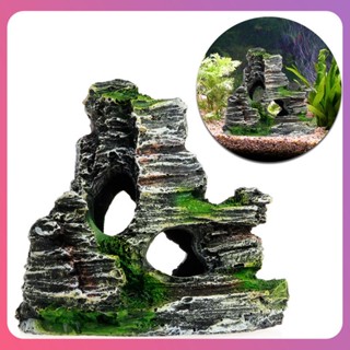 Creative Fish Tank Landscaping Ornamental Rockery Simulation Resin Craft Aquarium Decoration Explosive Rock Ornament Aquarium Fish Living Decoration [COD]