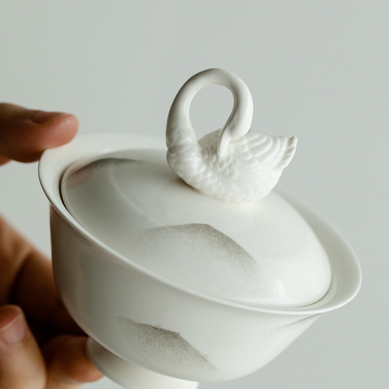 guanshan-little-swan-gaiwan-huayun-ชุดถ้วยชากังฟู-ระดับไฮเอนด์-สําหรับผู้หญิง-a013