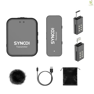 Synco G1TL ระบบไมโครโฟนไร้สาย 2.4G พร้อมตัวส่งสัญญาณไมโครโฟน แบบคลิปหนีบ และตัวรับสัญญาณ ขนาดเล็ก พร้อมกล้อง 2 ตัว -8.9