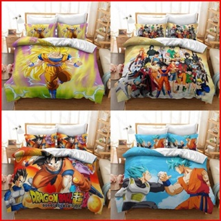 Fash Dragon Ball Super 3in1 ชุดเครื่องนอน ผ้าปูที่นอน ผ้าห่ม ผ้านวม หอพัก ซักทําความสะอาดได้ สะดวกสบาย นักเรียน บ้าน สูท ป๊อป